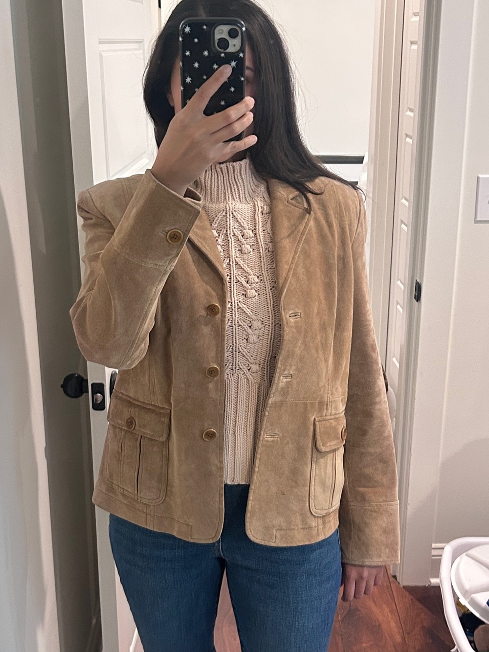 90s Autumn Girl Suede Leather Jacket